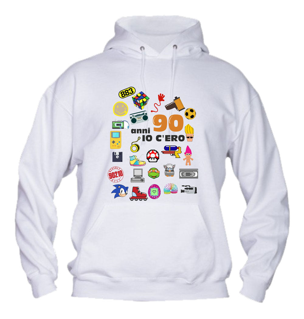 Felpa con cappuccio UOMO, DONNA & BAMBIN - ANNI 90 - Super vestibilità Top qualità - Social Crazy