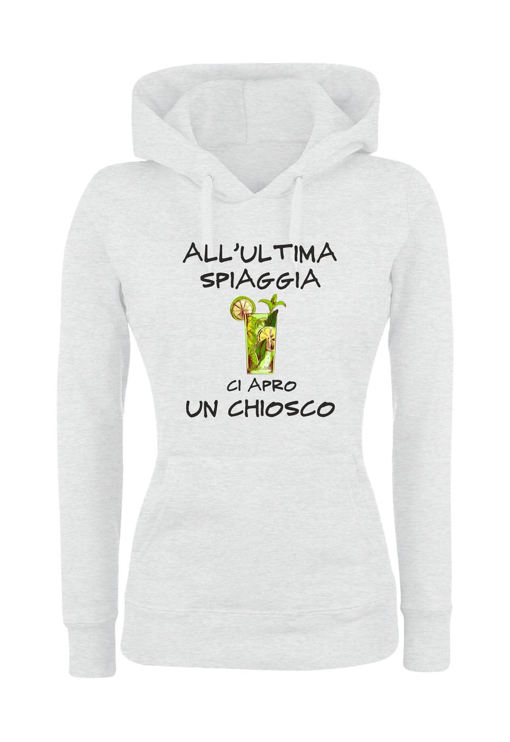 Felpa con cappuccio UOMO, DONNA & BAMBIN - ALL'ULTIMA SPIAGGIA - Super vestibilità Top qualità - Social Crazy