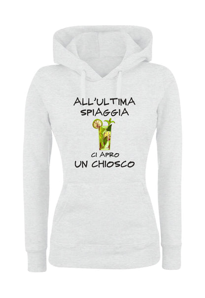 Felpa con cappuccio UOMO, DONNA & BAMBIN - ALL'ULTIMA SPIAGGIA - Super vestibilità Top qualità - Social Crazy