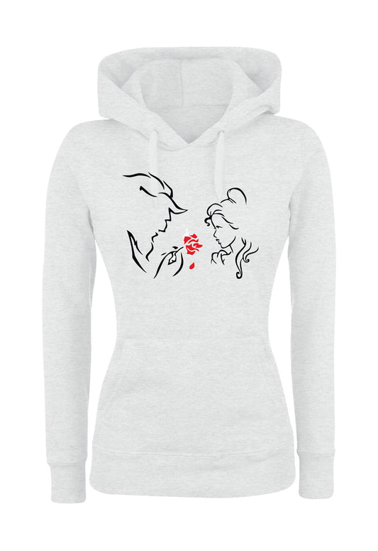 Felpa con cappuccio DONNA & BAMBIN - LA BELLA E LA BESTIA - Super vestibilità Top qualità