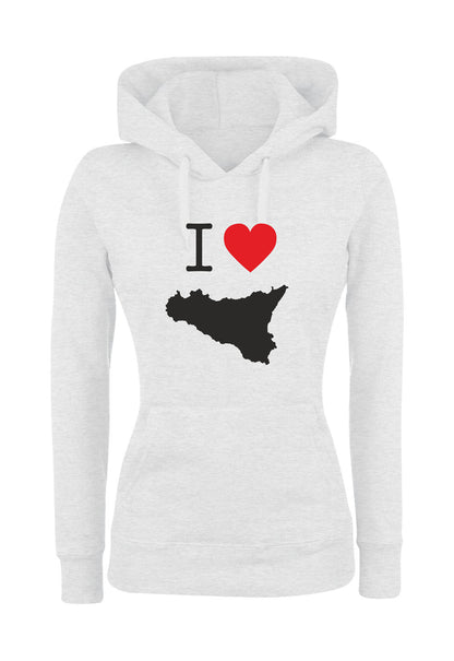 Felpa con cappuccio UOMO, DONNA & BAMBIN - I LOVE SICILIA - Super vestibilità Top qualità