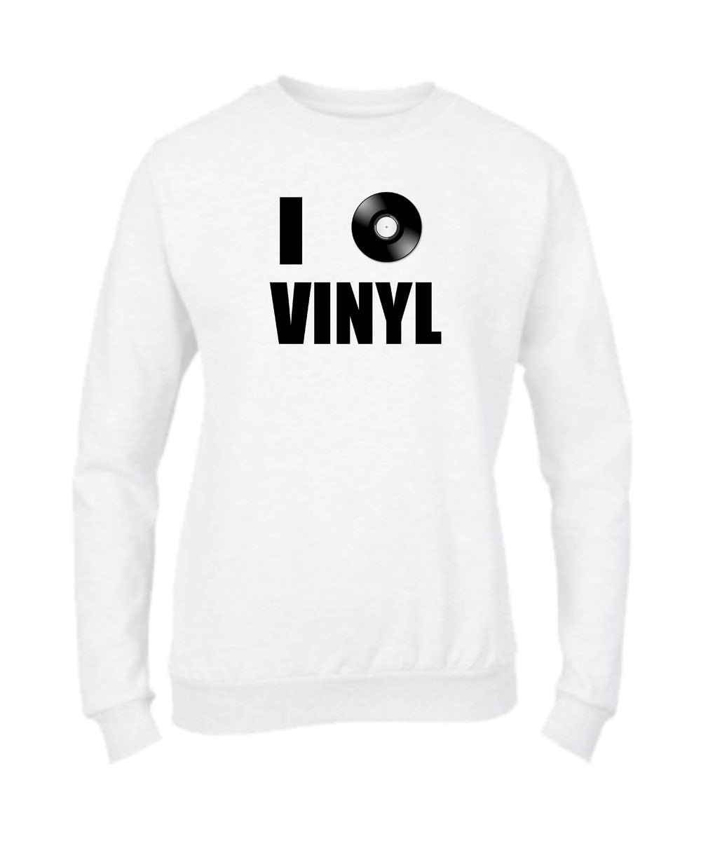 Felpa Girocollo UOMO, DONNA & BAMBIN - I LOVE VINYLS - Super vestibilità Top qualità - Social Crazy