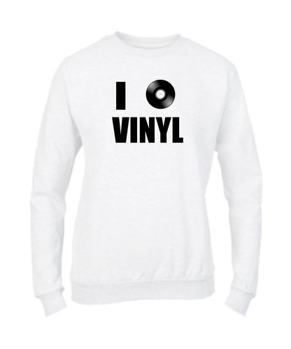 Felpa Girocollo UOMO, DONNA & BAMBIN - I LOVE VINYLS - Super vestibilità Top qualità - Social Crazy