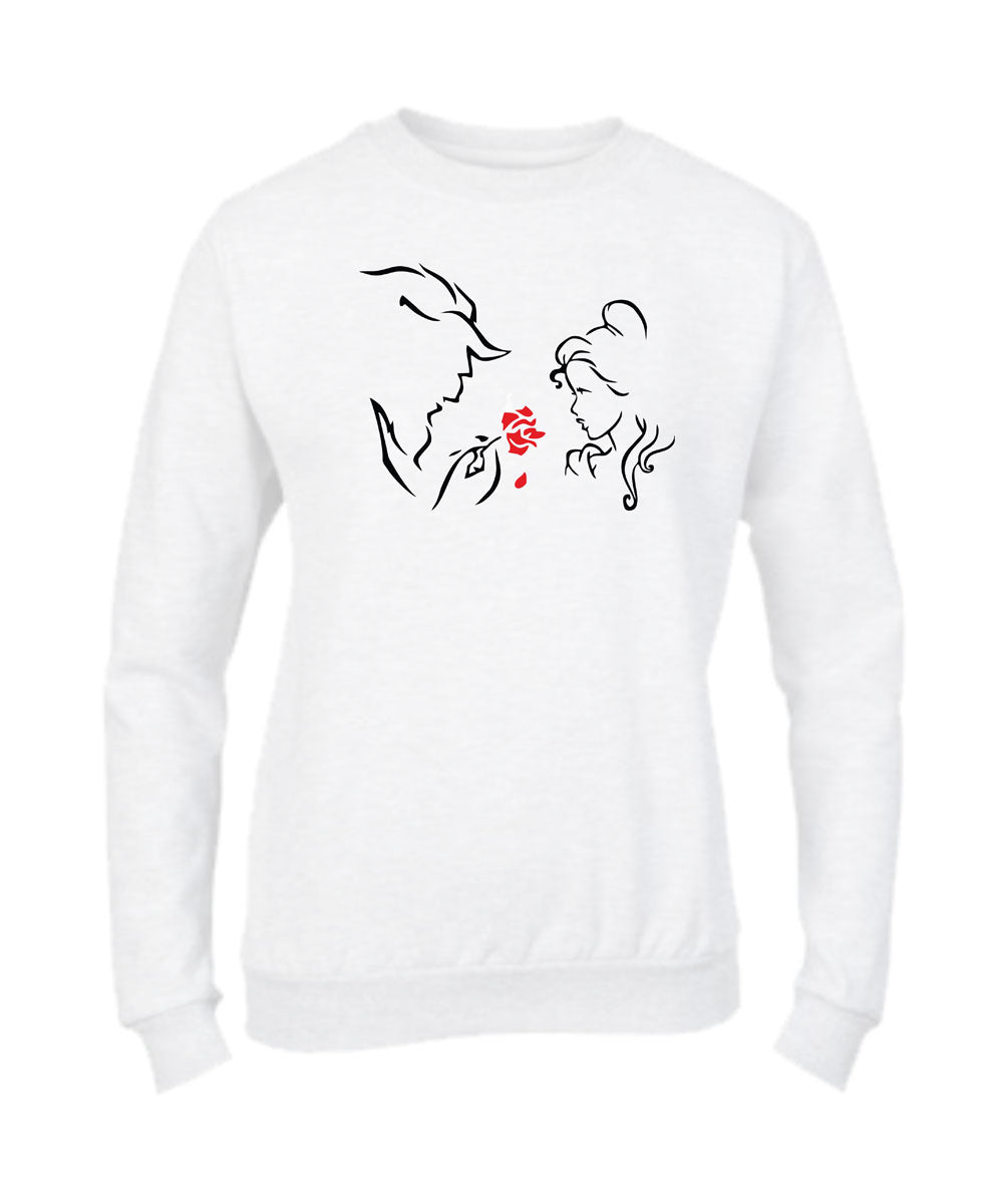 Felpa Girocollo DONNA & BAMBIN - LA BELLA E LA BESTIA - Super vestibilità Top qualità