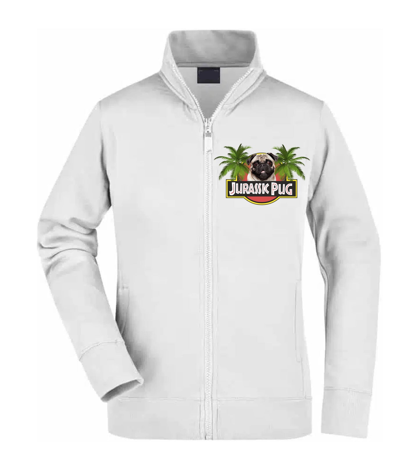 Felpa Unisex Full Zip - JURASSIC PUG - Super vestibilità Top qualità