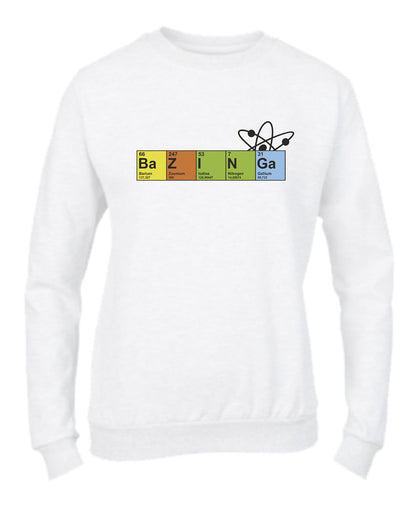 Felpa Girocollo UOMO, DONNA & BAMBIN - BAZINGA CHIMICA - Super vestibilità Top qualità - Social Crazy