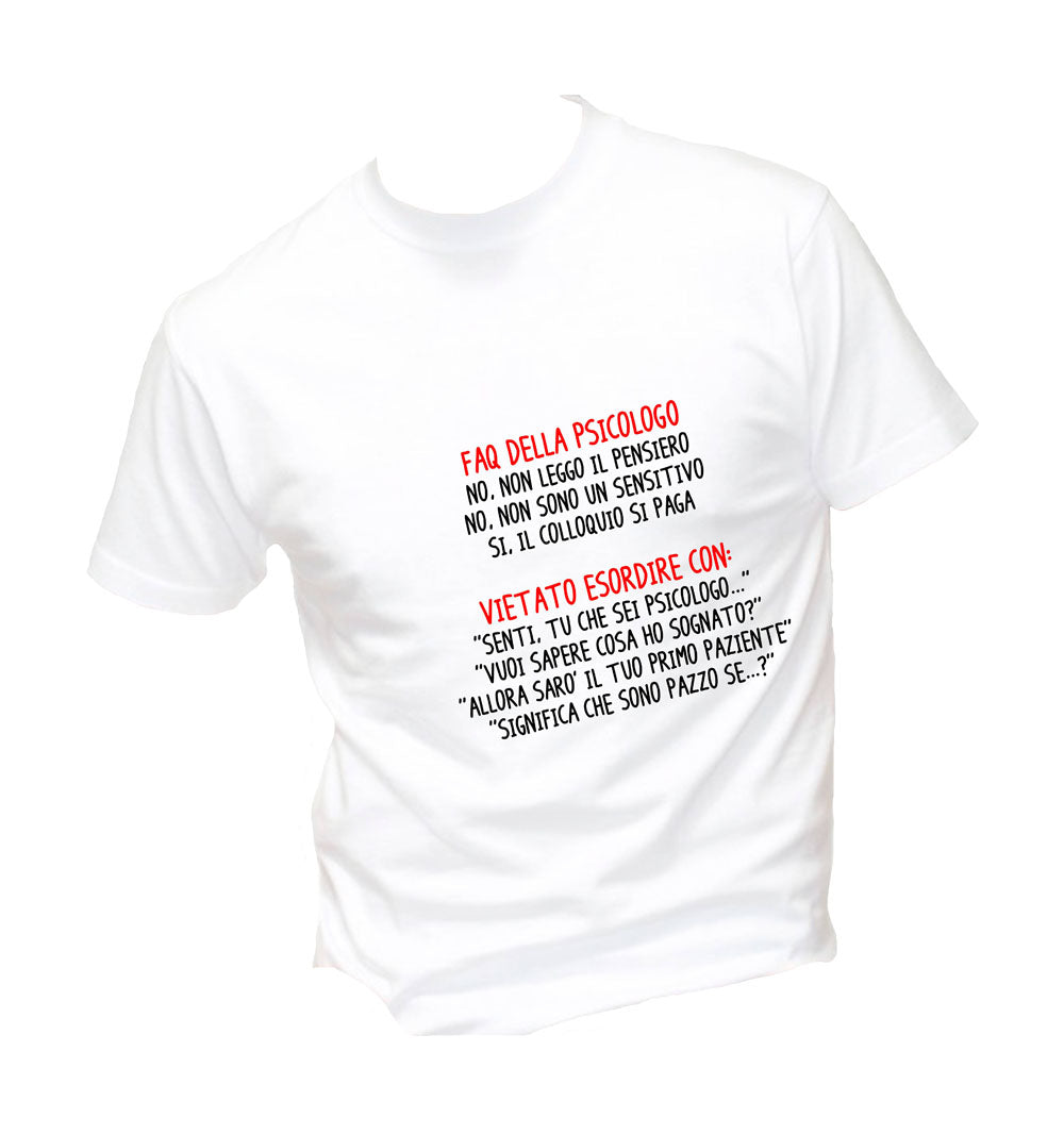 T-Shirt Uomo, Donna & Bambino - FAQ DELL* PSICOLOG* - Maglietta Maglia Tshirt Super vestibilità Top qualità