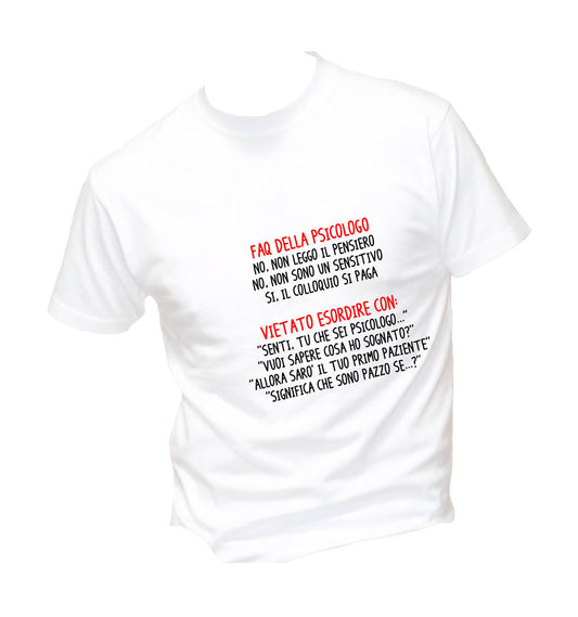 T-Shirt Uomo, Donna & Bambino - FAQ DELL* PSICOLOG* - Maglietta Maglia Tshirt Super vestibilità Top qualità