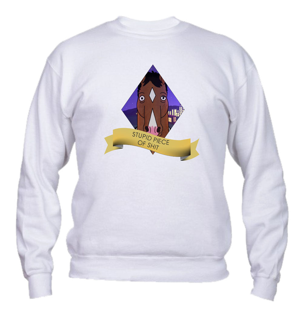 Felpa Girocollo UOMO, DONNA & BAMBIN - BOJACK HORSEMAN - Super vestibilità Top qualità - Social Crazy