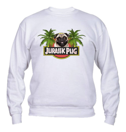 Felpa Girocollo UOMO, DONNA & BAMBIN - JURASSIC PUG - Super vestibilità Top qualità