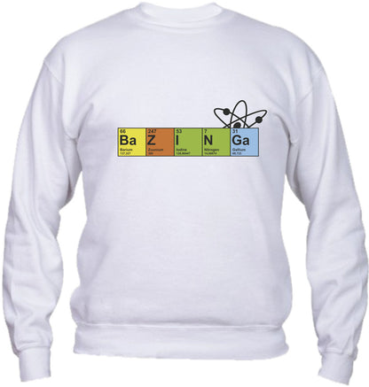 Felpa Girocollo UOMO, DONNA & BAMBIN - BAZINGA CHIMICA - Super vestibilità Top qualità - Social Crazy