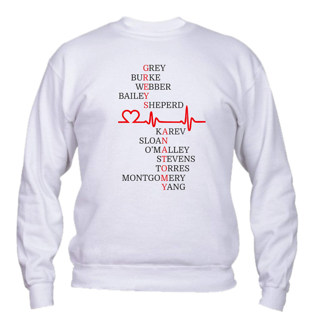 Felpa Girocollo UOMO, DONNA & BAMBIN - GREY'S ANATOMY - Super vestibilità Top qualità