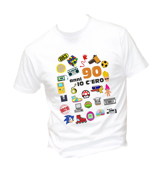 T-Shirt Uomo, Donna & Bambino - ANNI 90 - Maglietta Maglia Tshirt Super vestibilità Top qualità