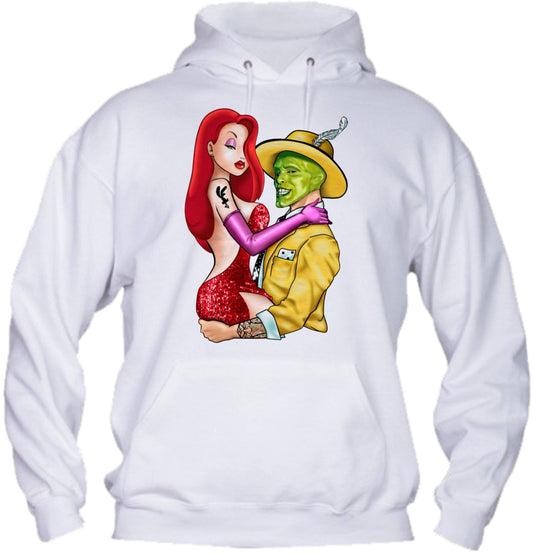 Felpa con cappuccio UOMO, DONNA & BAMBIN - JESSICA RABBIT E THE MASK - Super vestibilità Top qualità