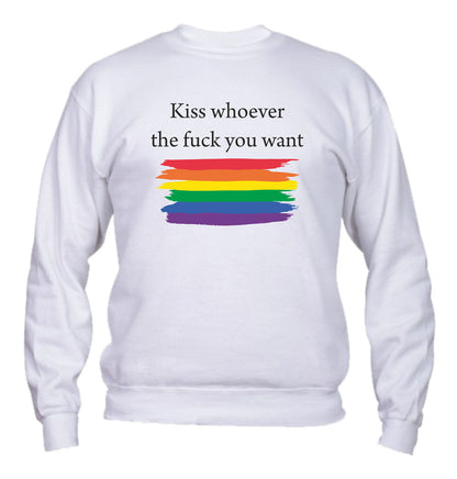 Felpa Girocollo UOMO, DONNA & BAMBIN - KISS WHOEVER - Super vestibilità Top qualità