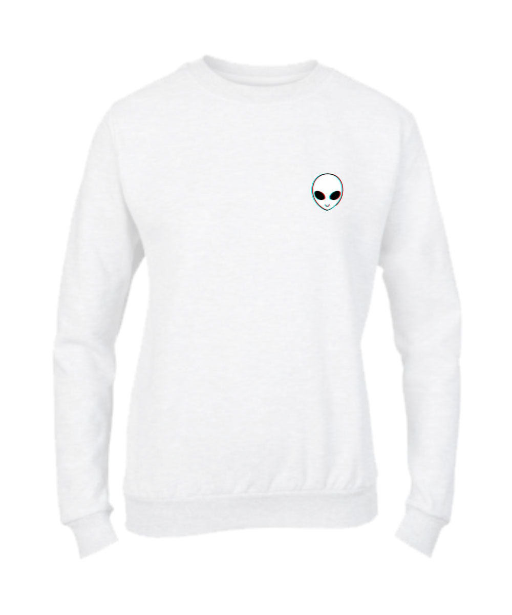 Felpa Girocollo UOMO, DONNA & BAMBIN - ALIEN GLITCH - Super vestibilità Top qualità - Social Crazy