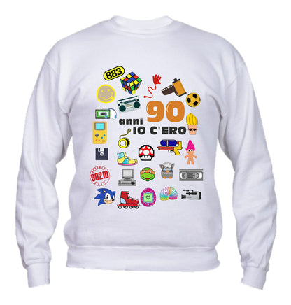 Felpa Girocollo UOMO, DONNA & BAMBIN - ANNI 90 - Super vestibilità Top qualità - Social Crazy