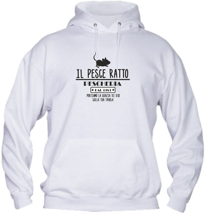 Felpa con cappuccio UOMO, DONNA & BAMBIN - IL PESCE RATTO - Super vestibilità Top qualità