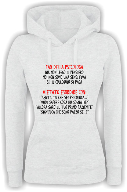 Felpa con cappuccio UOMO, DONNA & BAMBIN - FAQ DELL* PSICOLOG* - Super vestibilità Top qualità