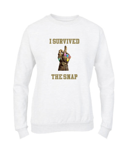 Felpa Girocollo UOMO, DONNA & BAMBIN - I SURVIVED THE SNAP - Super vestibilità Top qualità