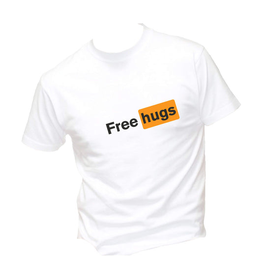 T-Shirt Uomo, Donna & Bambino - FREE HUGS - Maglietta Maglia Tshirt Super vestibilità Top qualità