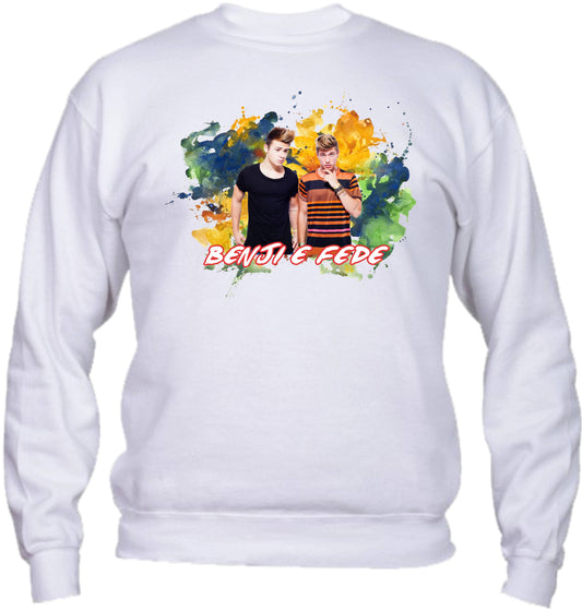 Felpa Girocollo UOMO, DONNA & BAMBIN - BENJI E FEDE - Super vestibilità Top qualità - Social Crazy
