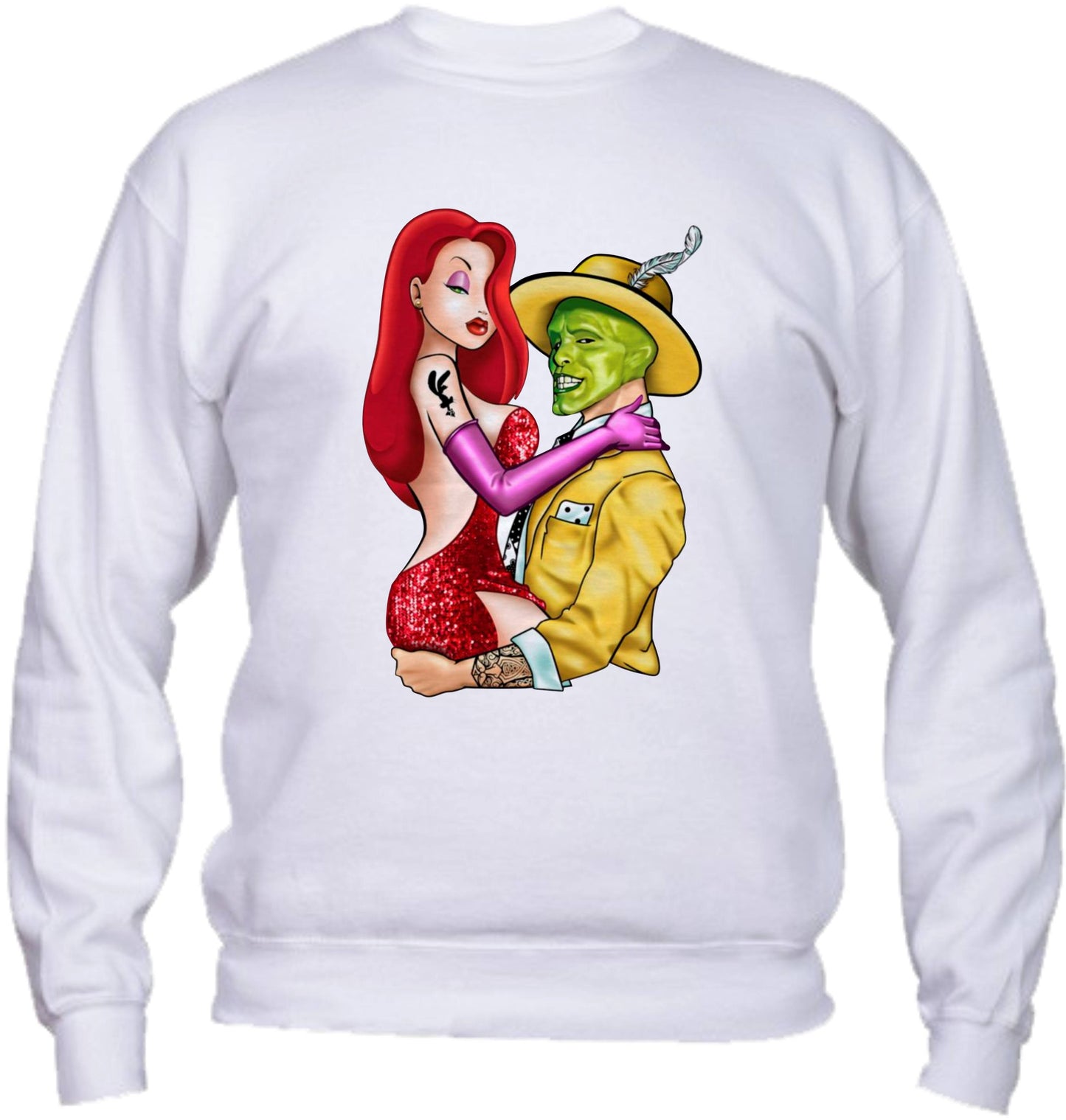 Felpa Girocollo UOMO, DONNA & BAMBIN - JESSICA RABBIT E THE MASK - Super vestibilità Top qualità