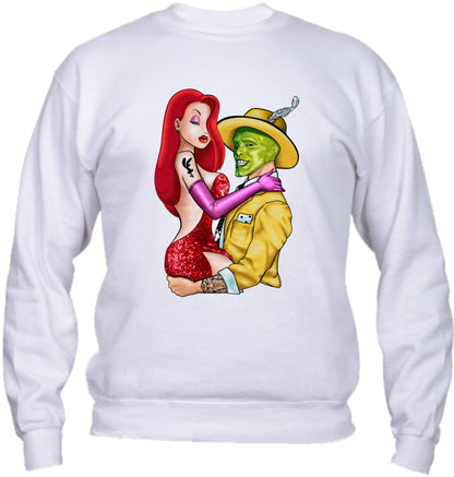 Felpa Girocollo UOMO, DONNA & BAMBIN - JESSICA RABBIT E THE MASK - Super vestibilità Top qualità