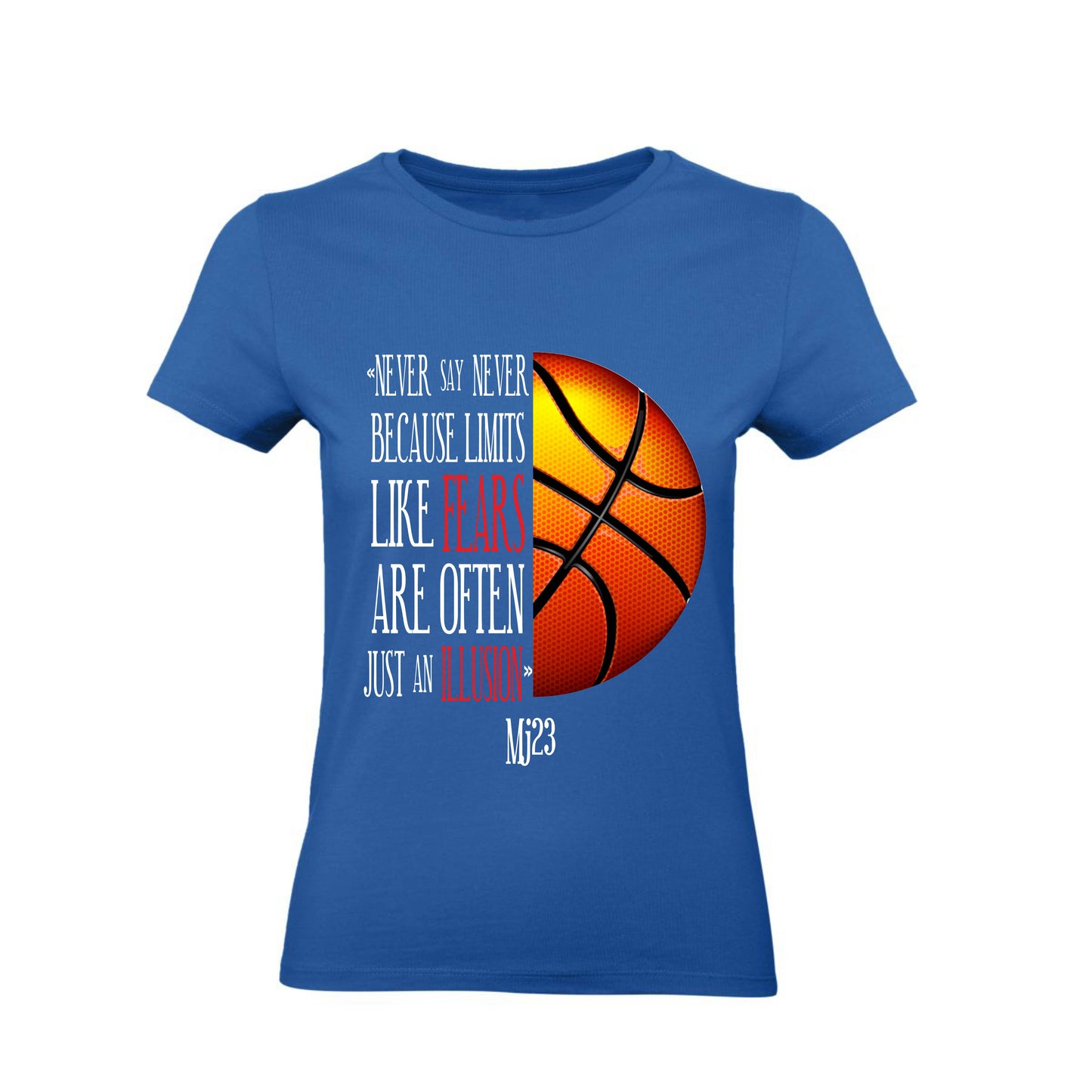 T-Shirt Uomo Donna & Bambino - NEVER SAY NEVER - Maglietta Maglia Tshirt Super vestibilità Top qualità