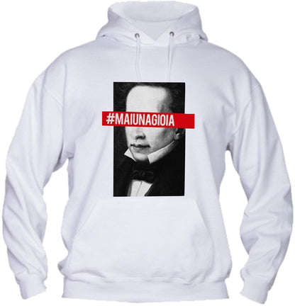 Felpa con cappuccio UOMO, DONNA & BAMBIN - LEOPARDI MAI UNA GIOIA - Super vestibilità Top qualità - Social Crazy