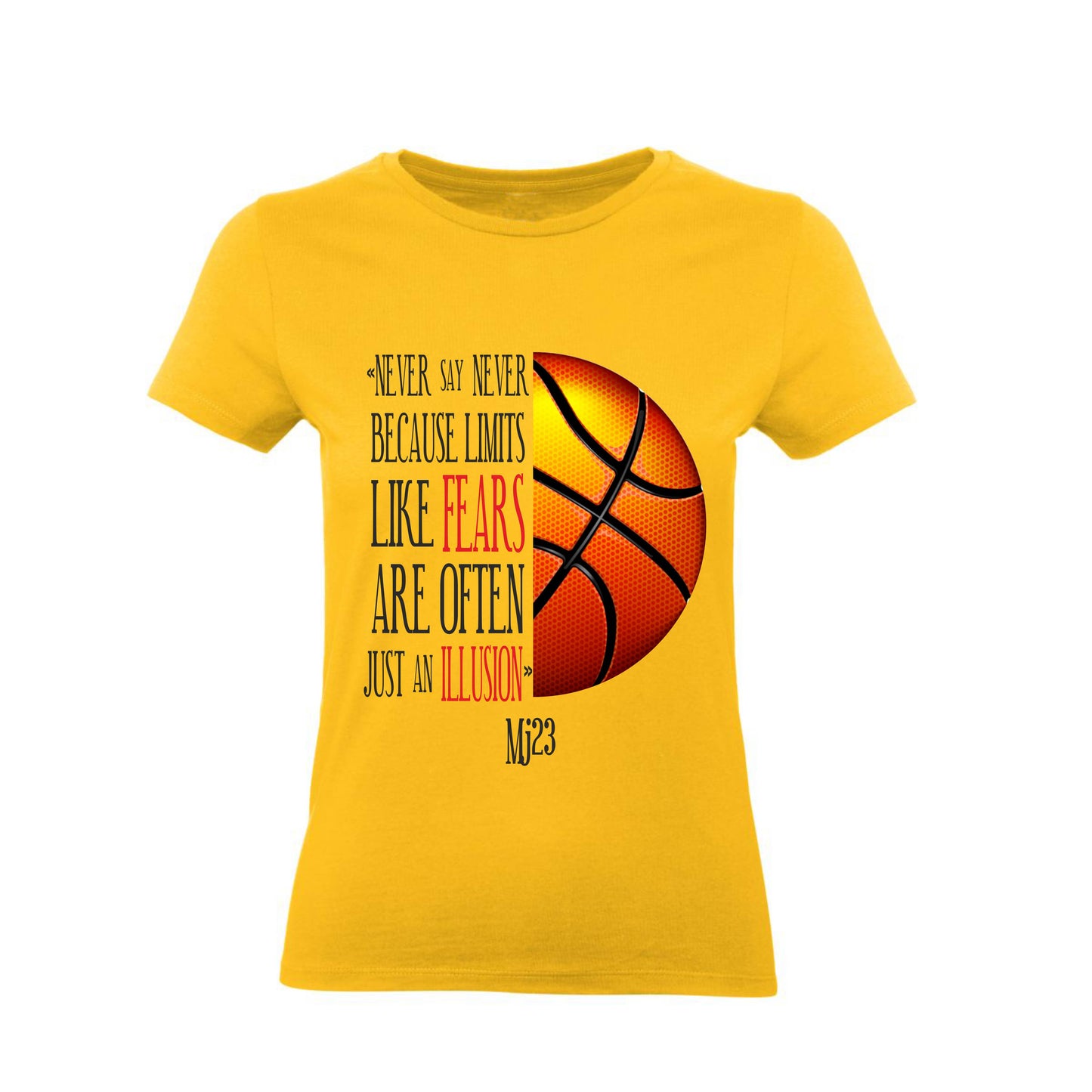 T-Shirt Uomo Donna & Bambino - NEVER SAY NEVER - Maglietta Maglia Tshirt Super vestibilità Top qualità