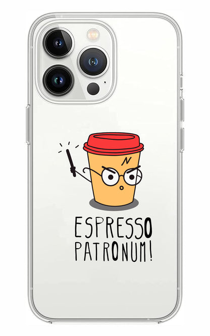 Cover Compatibile Con Tutti i Modelli iPhone - ESPRESSO PATRONUM - Trasparente UltraSottili AntiGraffio Antiurto Case Custodia Marca