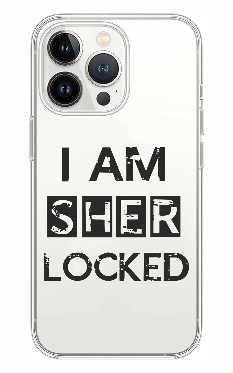 Cover Compatibile Con Tutti i Modelli iPhone - I AM SHERLOCKED - Trasparente UltraSottili AntiGraffio Antiurto Case Custodia Marca