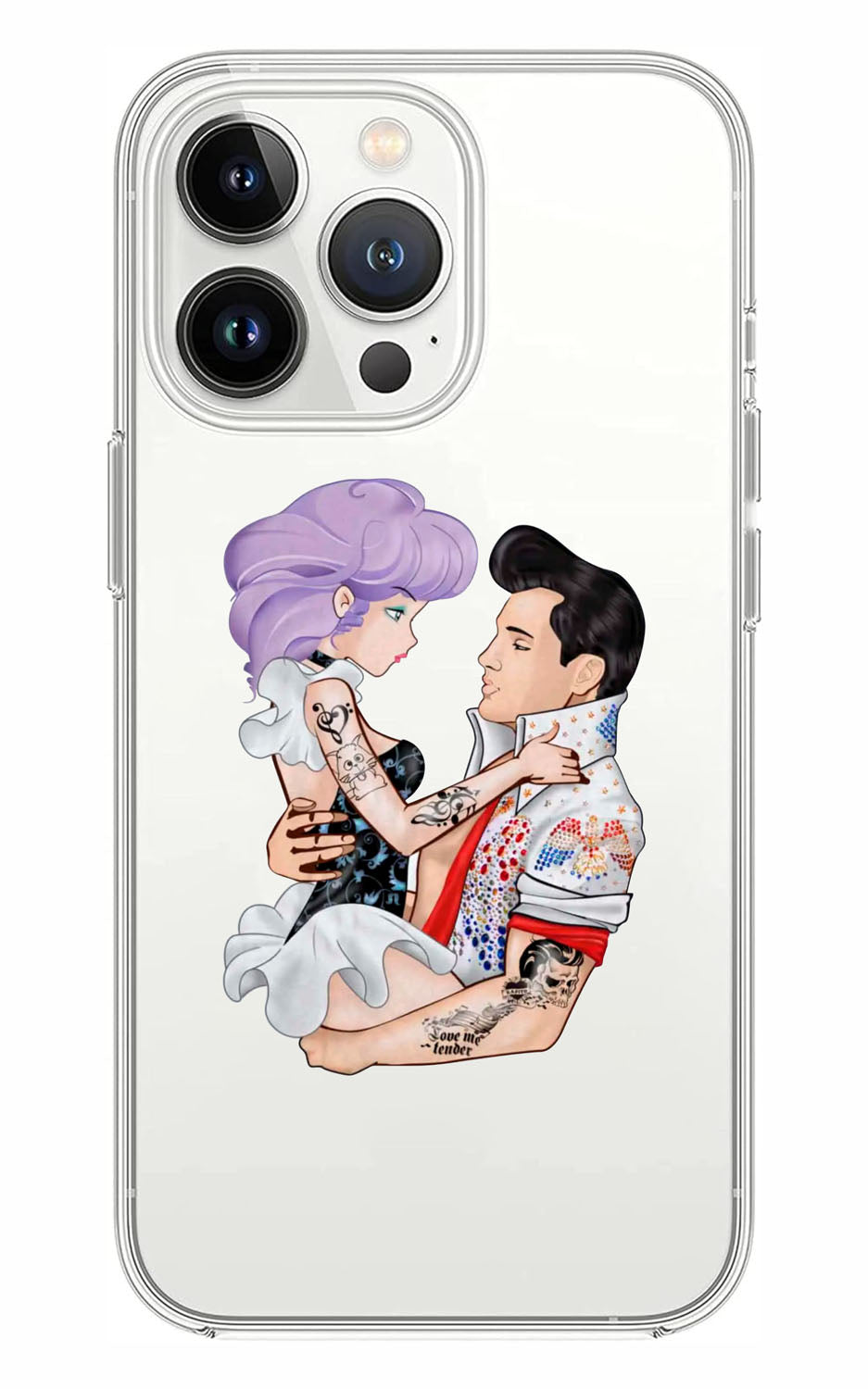 Cover Compatibile Con Tutti i Modelli iPhone - ELVIS E CREAMY- Trasparente UltraSottili AntiGraffio Antiurto Case Custodia Marca