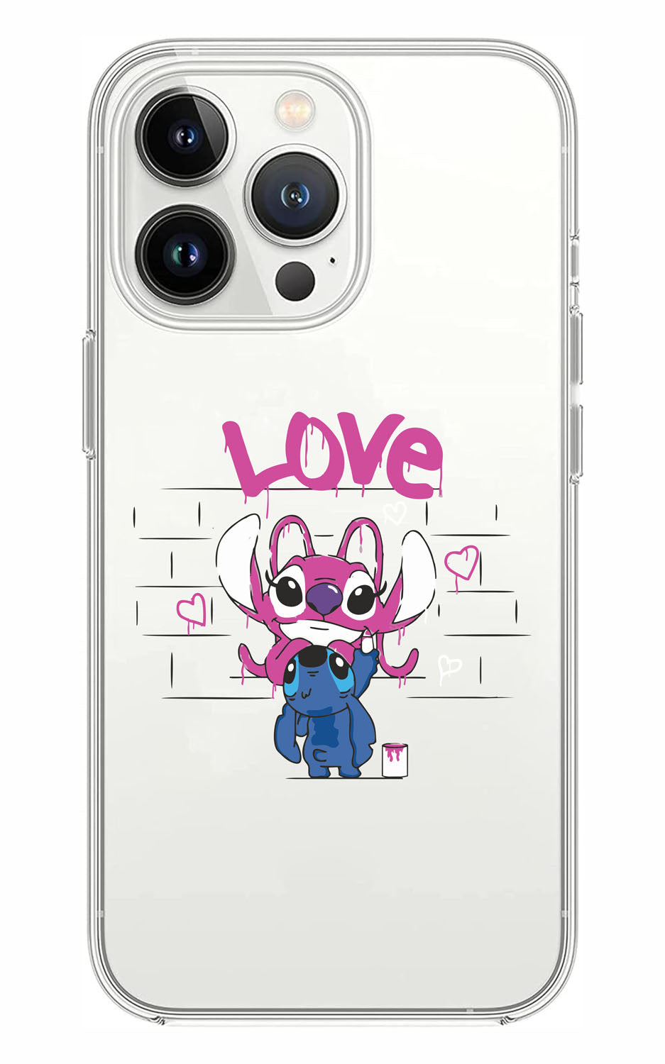 Cover Compatibile Con Tutti i Modelli iPhone - MURALES LOVE - Trasparente UltraSottili AntiGraffio Antiurto Case Custodia Marca