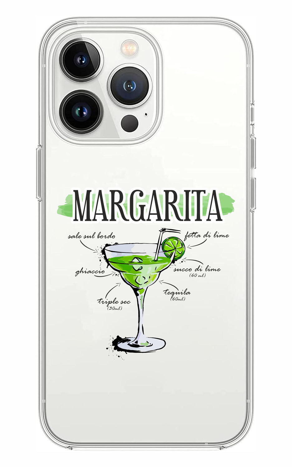 Cover Compatibile Con Tutti i Modelli iPhone - MARGARITA - Trasparente UltraSottili AntiGraffio Antiurto Case Custodia Marca