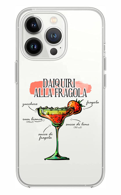 Cover Compatibile Con Tutti i Modelli iPhone - DAIQUIRI ALLA FRAGOLA - Trasparente UltraSottili AntiGraffio Antiurto Case Custodia Marca