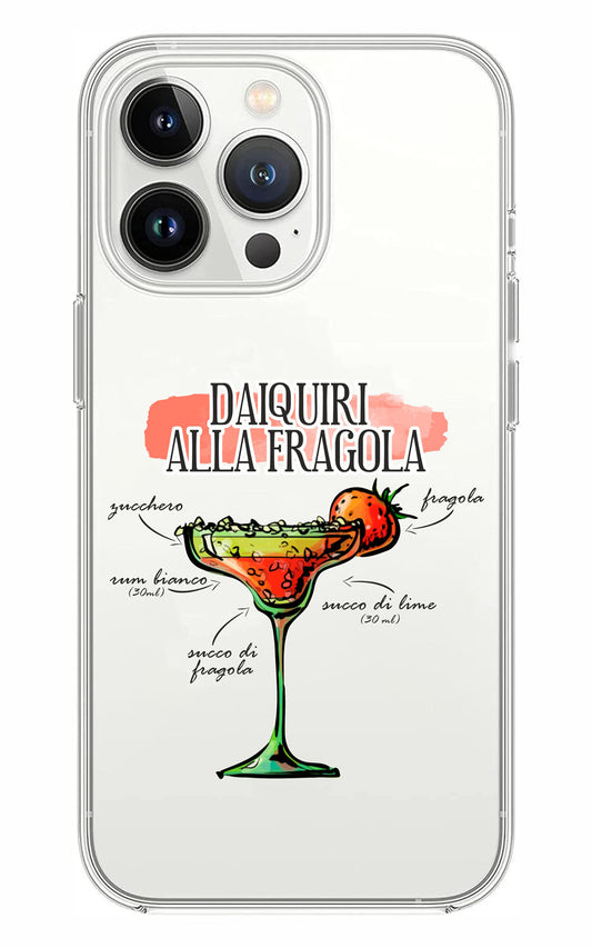 Cover Compatibile Con Tutti i Modelli iPhone - DAIQUIRI ALLA FRAGOLA - Trasparente UltraSottili AntiGraffio Antiurto Case Custodia Marca