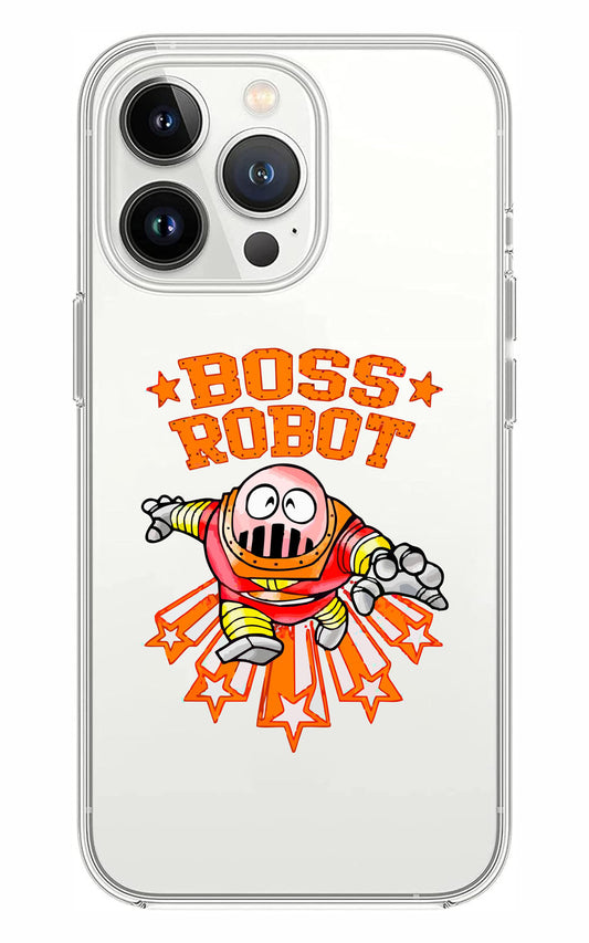 Cover Compatibile Con Tutti i Modelli iPhone - BOSS ROBOT - Trasparente UltraSottili AntiGraffio Antiurto Case Custodia Marca