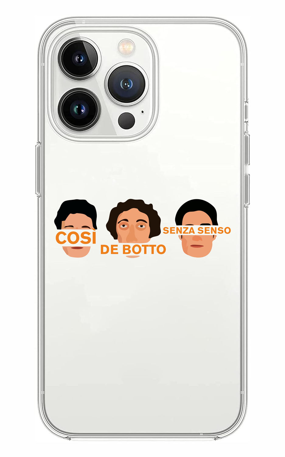 Cover Compatibile Con Tutti i Modelli iPhone - COSI DE BOTTO SENZA SENSO - Trasparente UltraSottili AntiGraffio Antiurto Case Custodia Marca