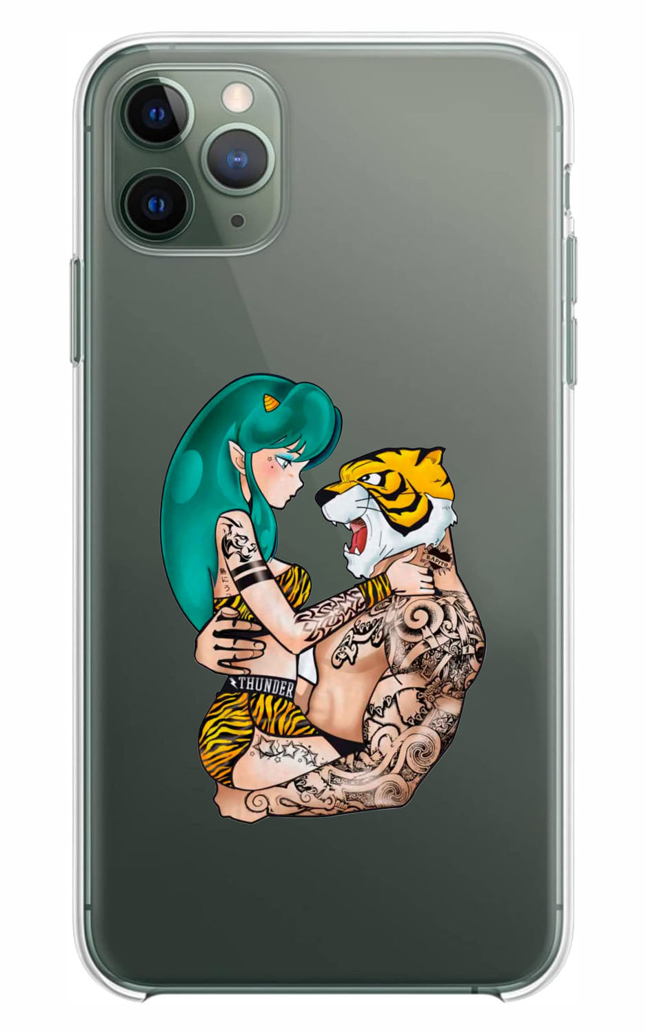 Cover Compatibile Con Tutti i Modelli iPhone - LAMÙ E L'UOMO TIGRE - Trasparente UltraSottili AntiGraffio Antiurto Case Custodia Marca