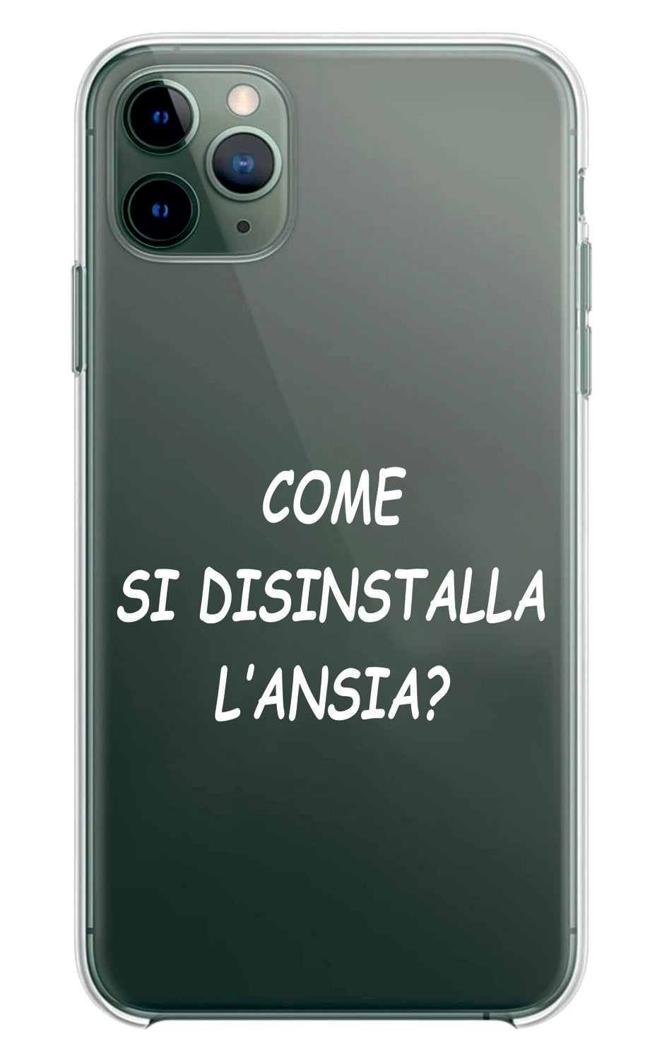 Cover Compatibile Con Tutti i Modelli iPhone - COME SI DISINSTALLA L'ANSIA - Trasparente UltraSottili AntiGraffio Antiurto Case Custodia Marca