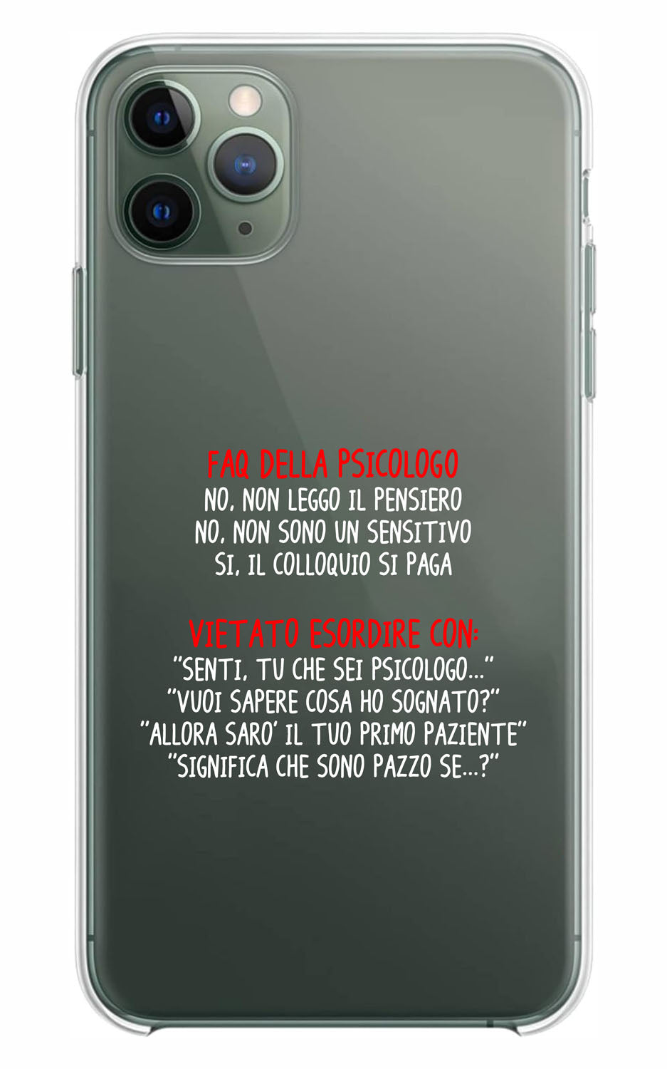 Cover Compatibile Con Tutti i Modelli iPhone - FAQ DELLO PSICOLOGO - Trasparente UltraSottili AntiGraffio Antiurto Case Custodia Marca