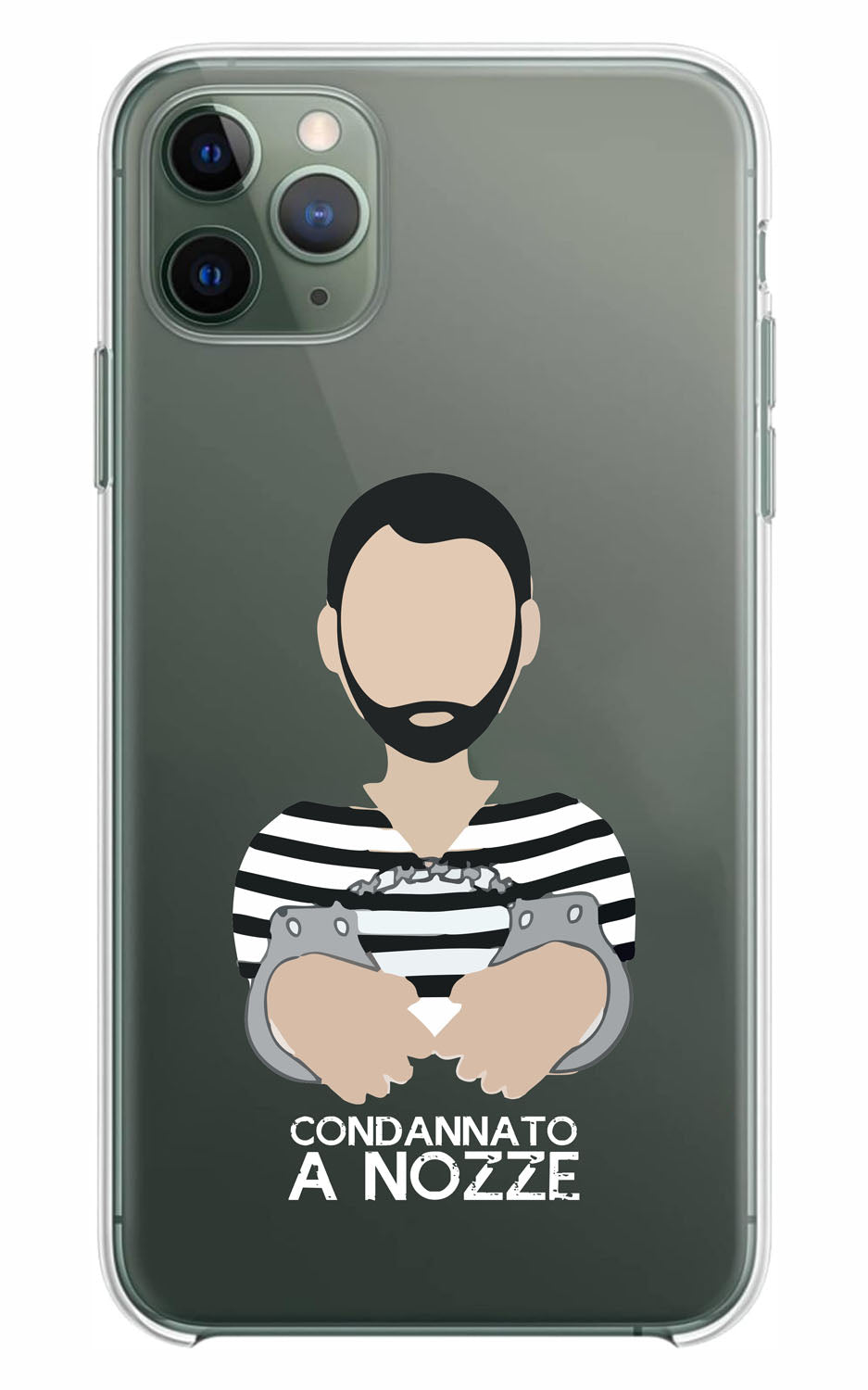 Cover Compatibile Con Tutti i Modelli iPhone - CONDANNATO A NOZZE - Trasparente UltraSottili AntiGraffio Antiurto Case Custodia Marca