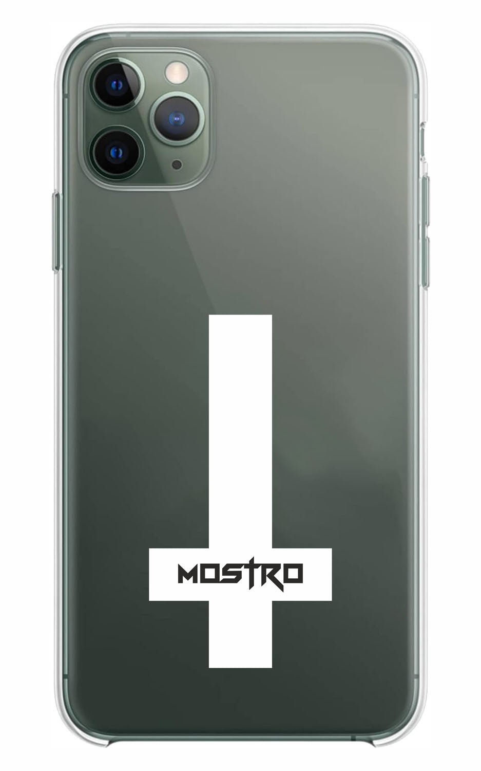 Cover Compatibile Con Tutti i Modelli iPhone - MOSTRO CROCE - Trasparente UltraSottili AntiGraffio Antiurto Case Custodia Marca