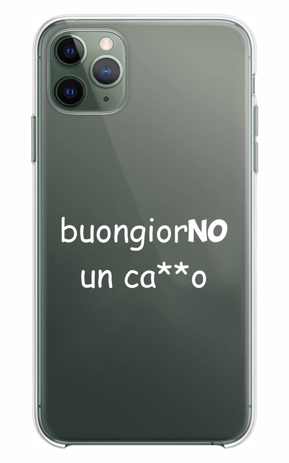 Cover Compatibile Con Tutti i Modelli iPhone - BUONGIORNO UN CAZZO - Trasparente UltraSottili AntiGraffio Antiurto Case Custodia Marca