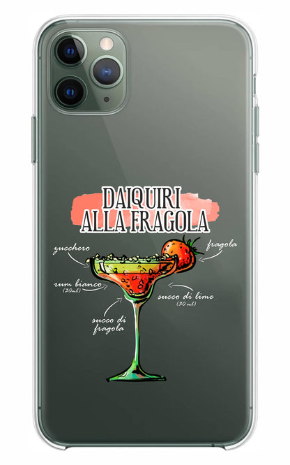 Cover Compatibile Con Tutti i Modelli iPhone - DAIQUIRI ALLA FRAGOLA - Trasparente UltraSottili AntiGraffio Antiurto Case Custodia Marca