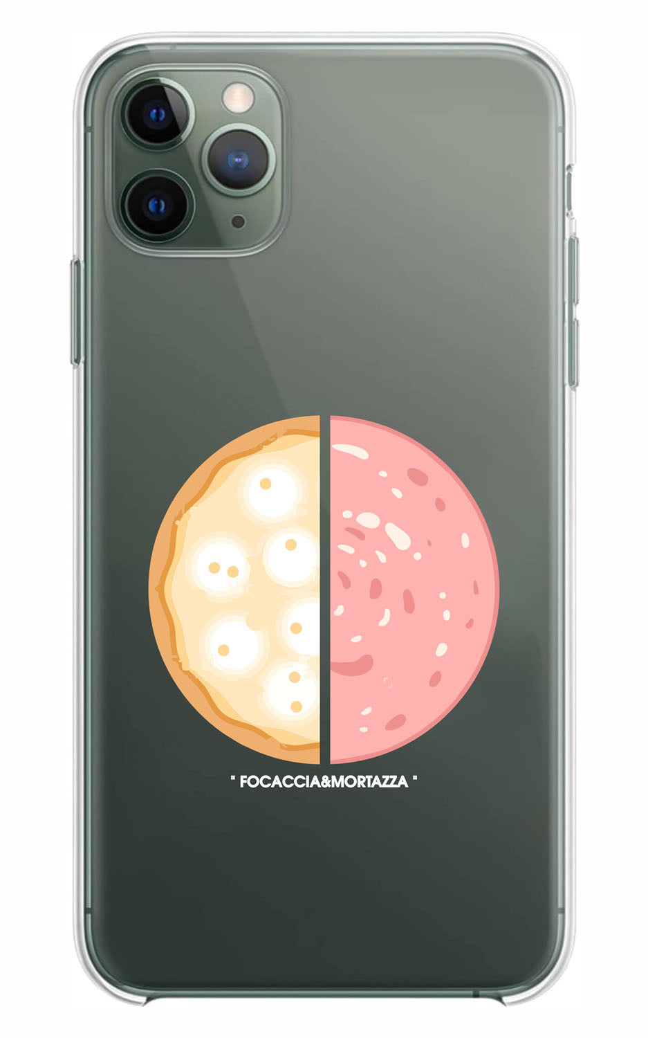 Cover Compatibile Con Tutti i Modelli iPhone - FOCACCIA E MORTAZZA - Trasparente UltraSottili AntiGraffio Antiurto Case Custodia Marca
