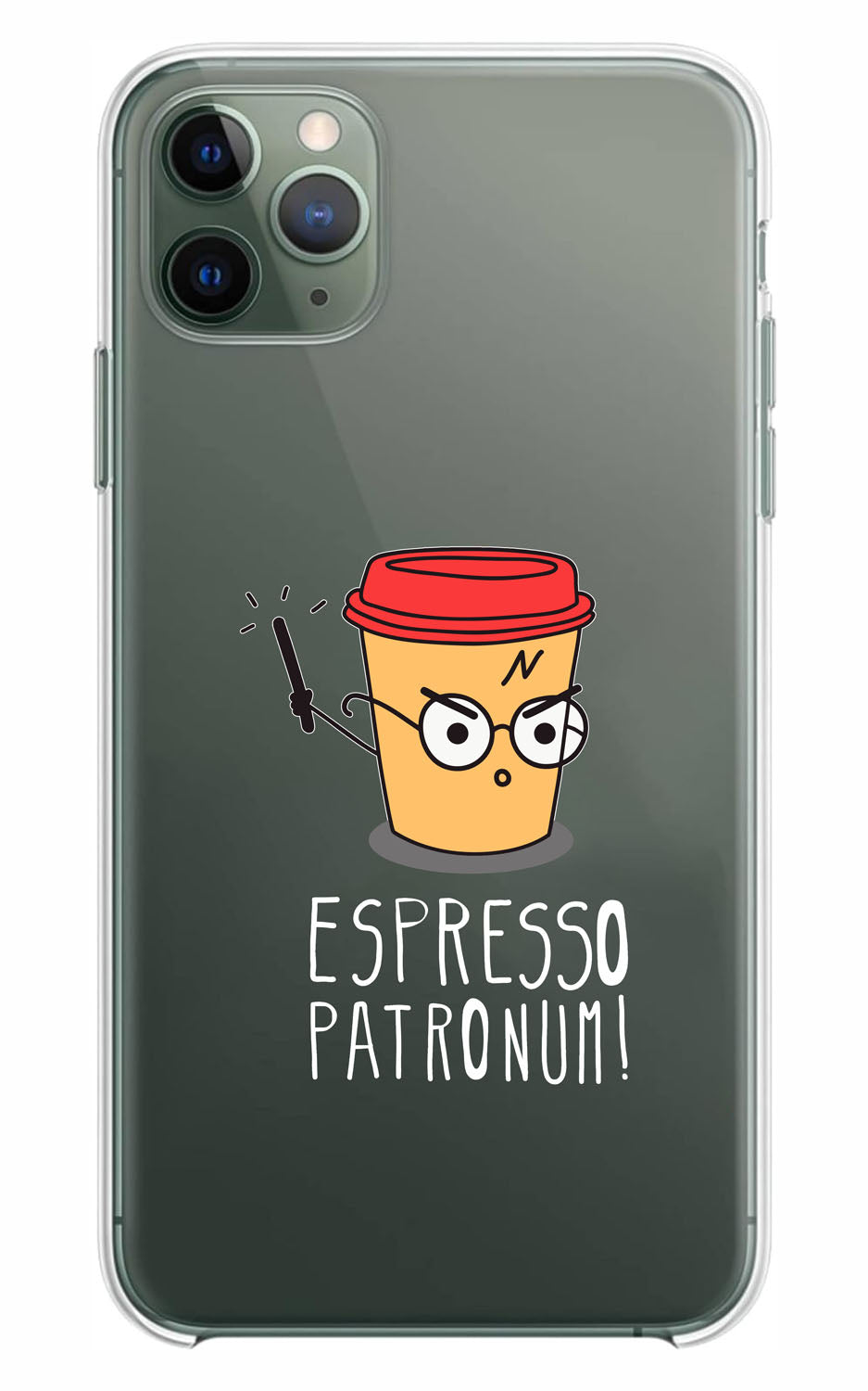 Cover Compatibile Con Tutti i Modelli iPhone - ESPRESSO PATRONUM - Trasparente UltraSottili AntiGraffio Antiurto Case Custodia Marca