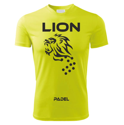 T-Shirt PADEL in Tessuto Dry Fit UNISEX - Leone - Elasticizzato e Traspirante Maglietta Maglia Sport Super vestibilità Top qualità